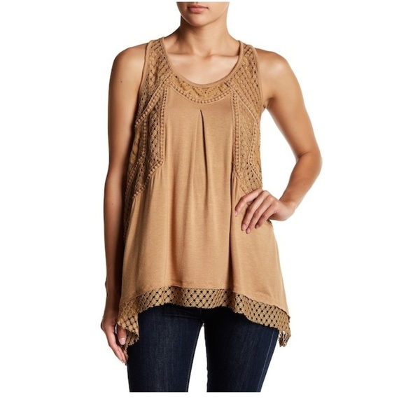 Olivia Sky Tops - Olivia Sky Top Crochet Trim Tank